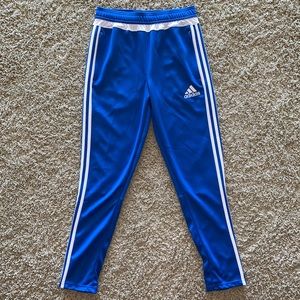 Blue Adidas stripe men’s joggers, size large